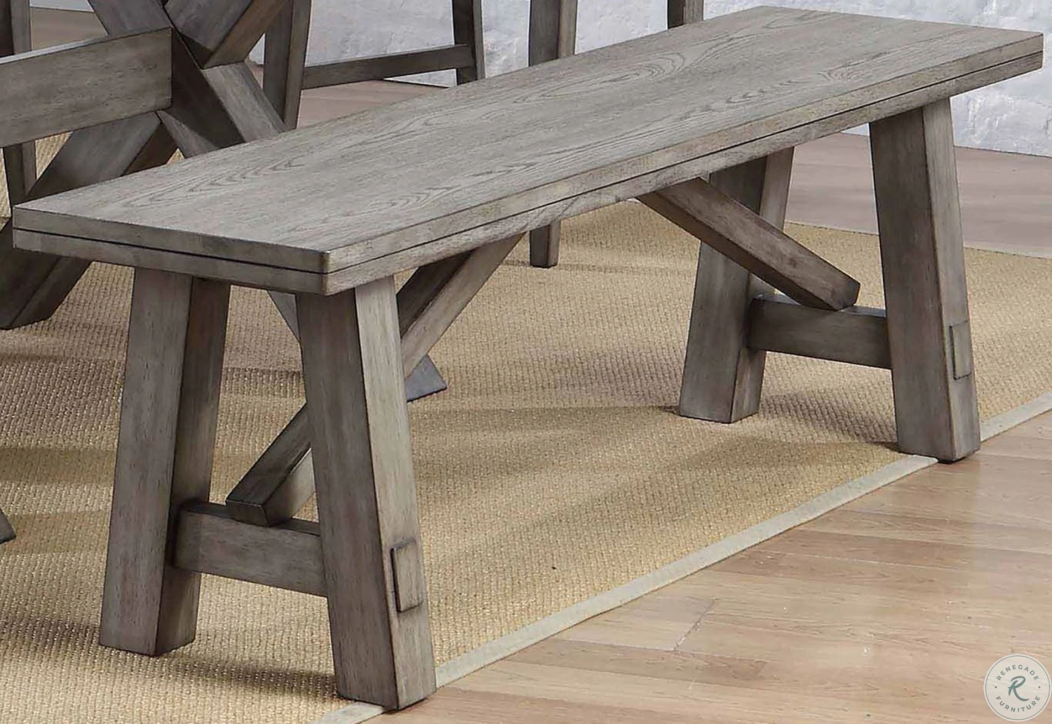 Graystone Burnished Gray Backless Dining Bench
