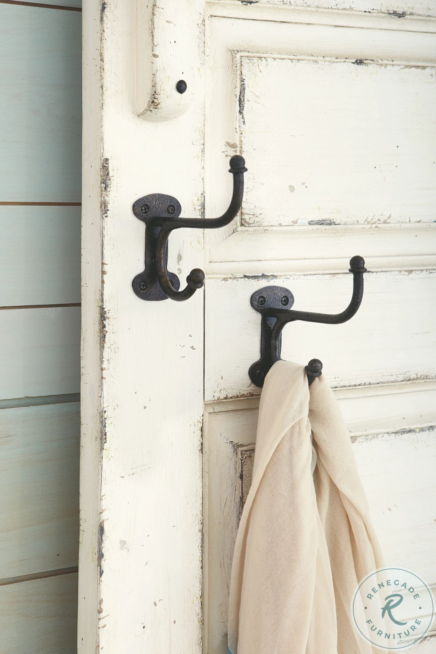 Hidden Treasures Antique White Hall Tree - Image 4