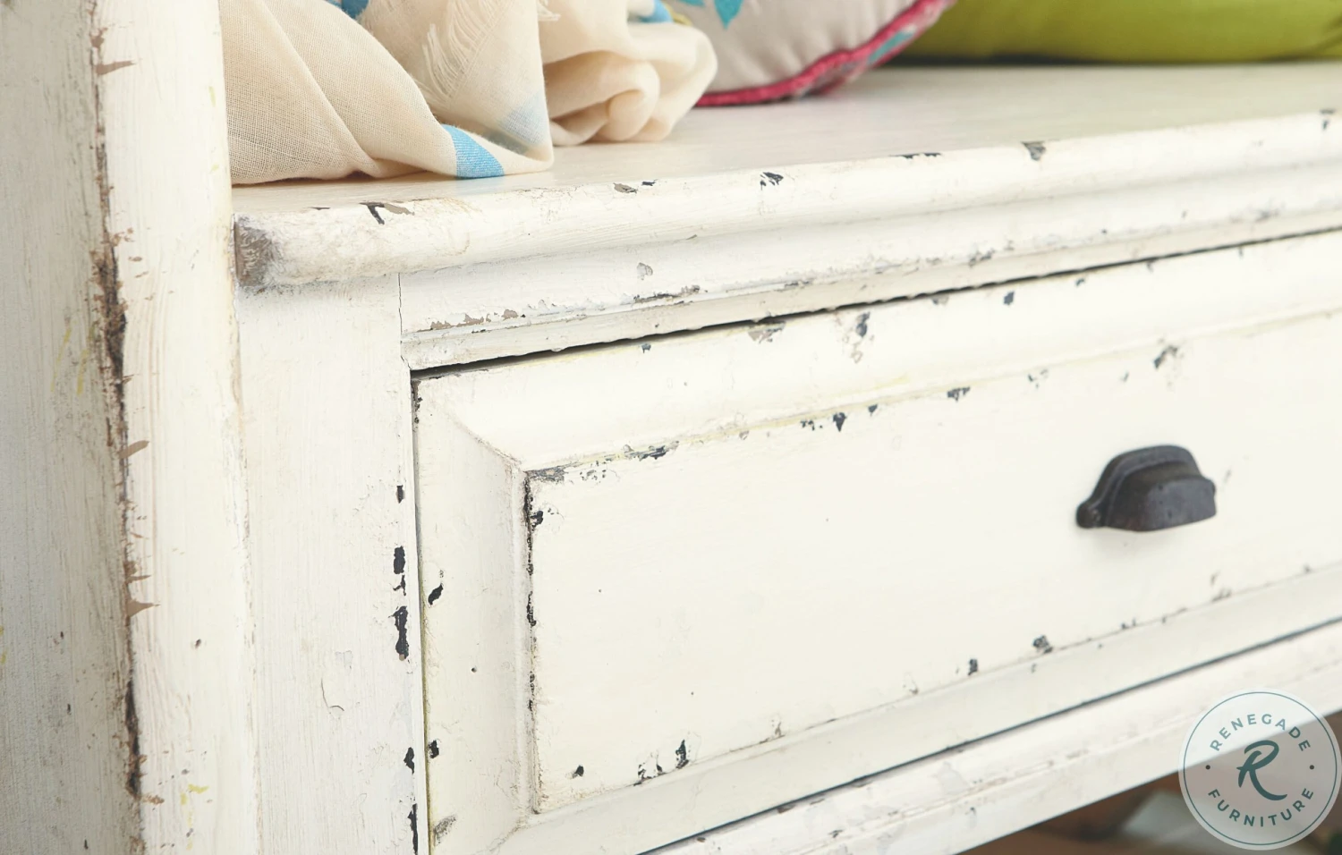 Hidden Treasures Antique White Hall Tree - Image 3