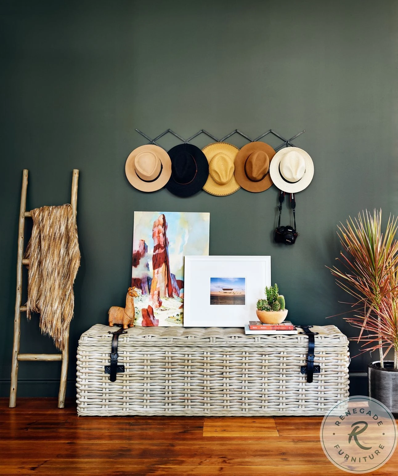Woodland Bedroom Vintage Grey Trunk - Image 2