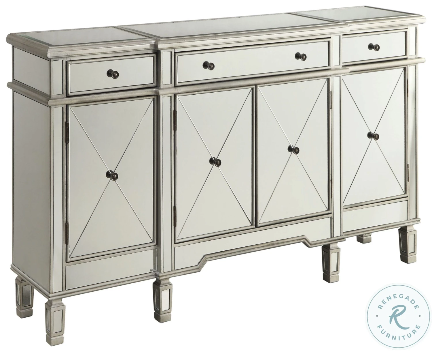 Aconitum Clear Mirror 4 Door Wine Cabinet