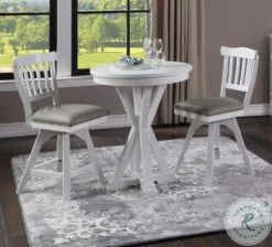 Bianca White Counter Height Pub Table Set