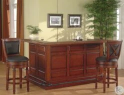 Manchester Distressed Walnut Raised Panel Return Bar Set