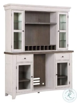 La Sierra Grey And White Deluxe Back Bar With Hutch
