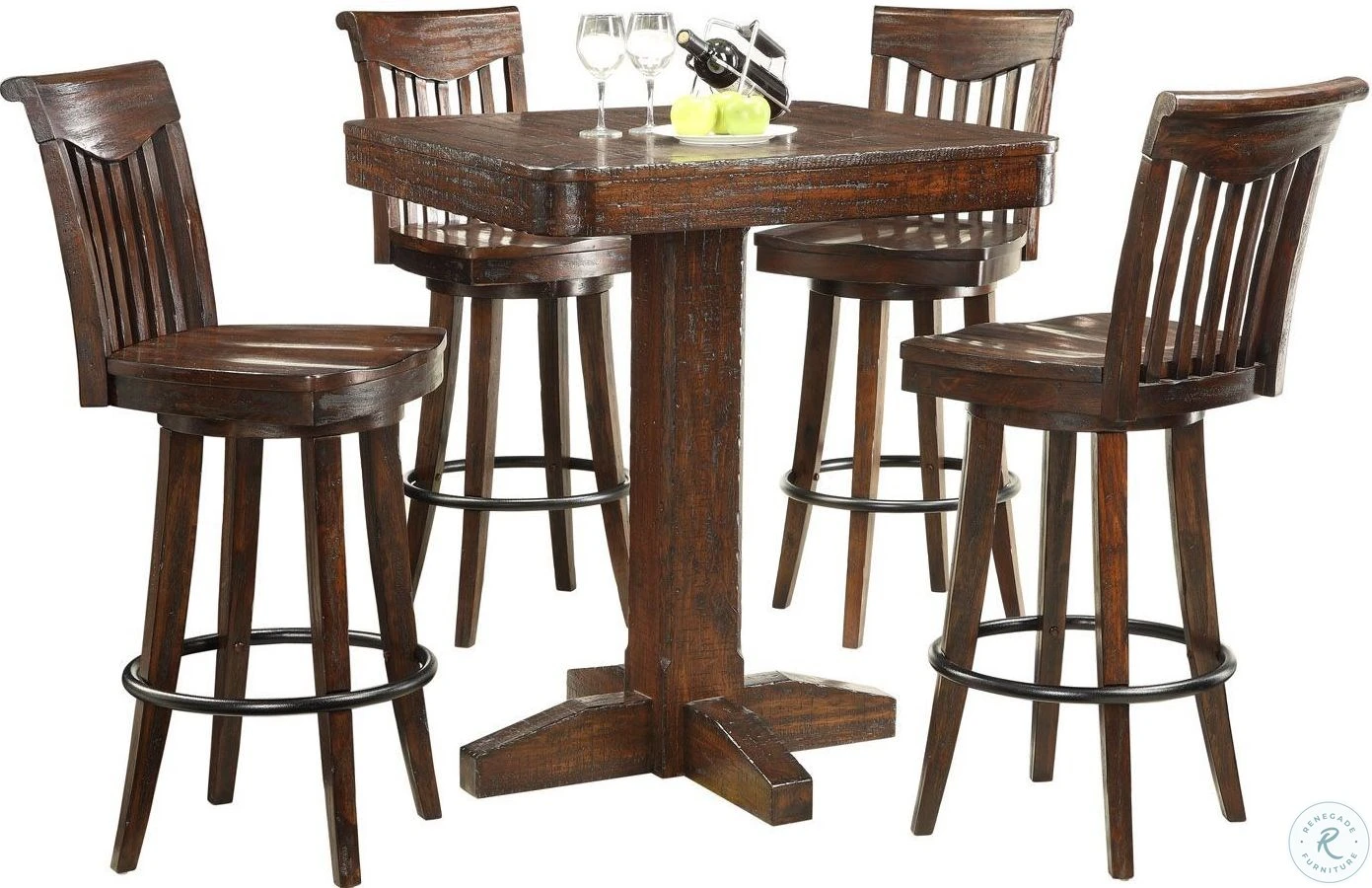 Gettysburg Dark Distressed Pub Table - Image 2