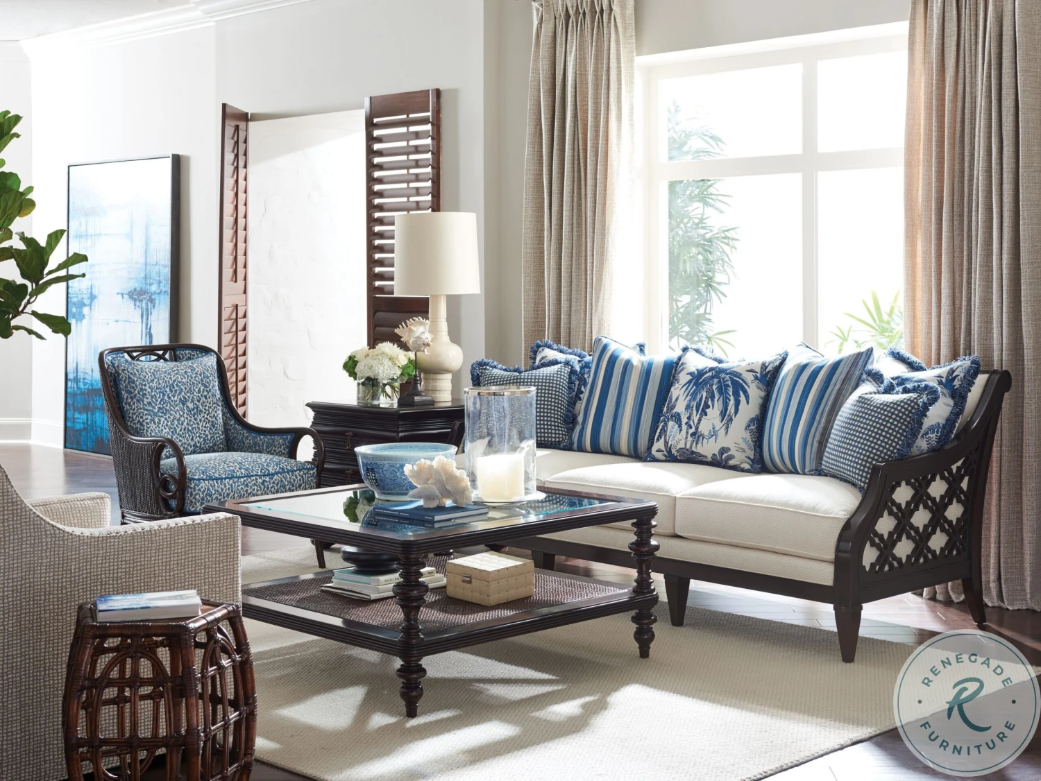 Tommy Bahama Royal Kahala Pacific Campaign Occasional Table Set - Image 2