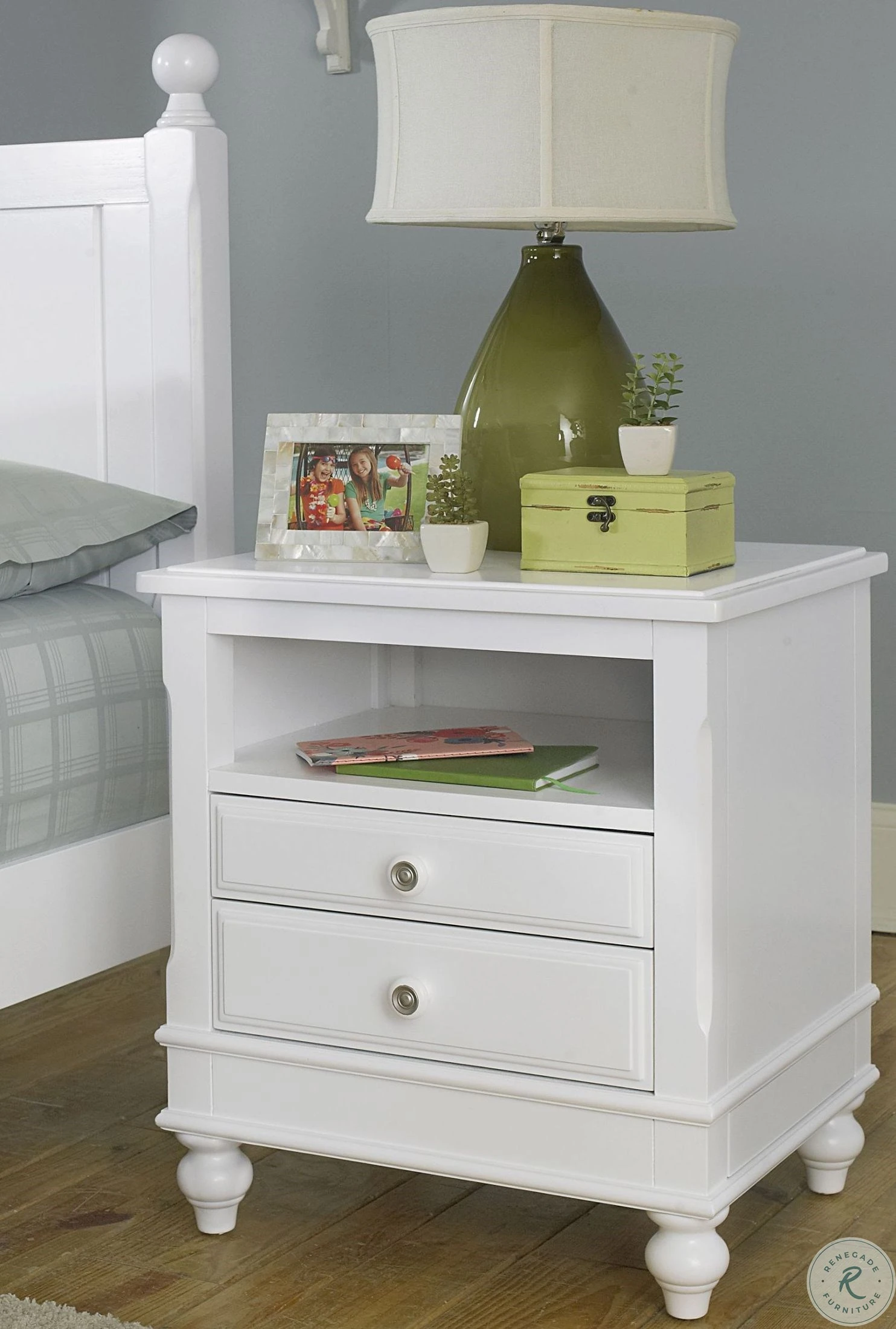 Lake House White Youth Loft Bedroom Set With Desk - Image 5