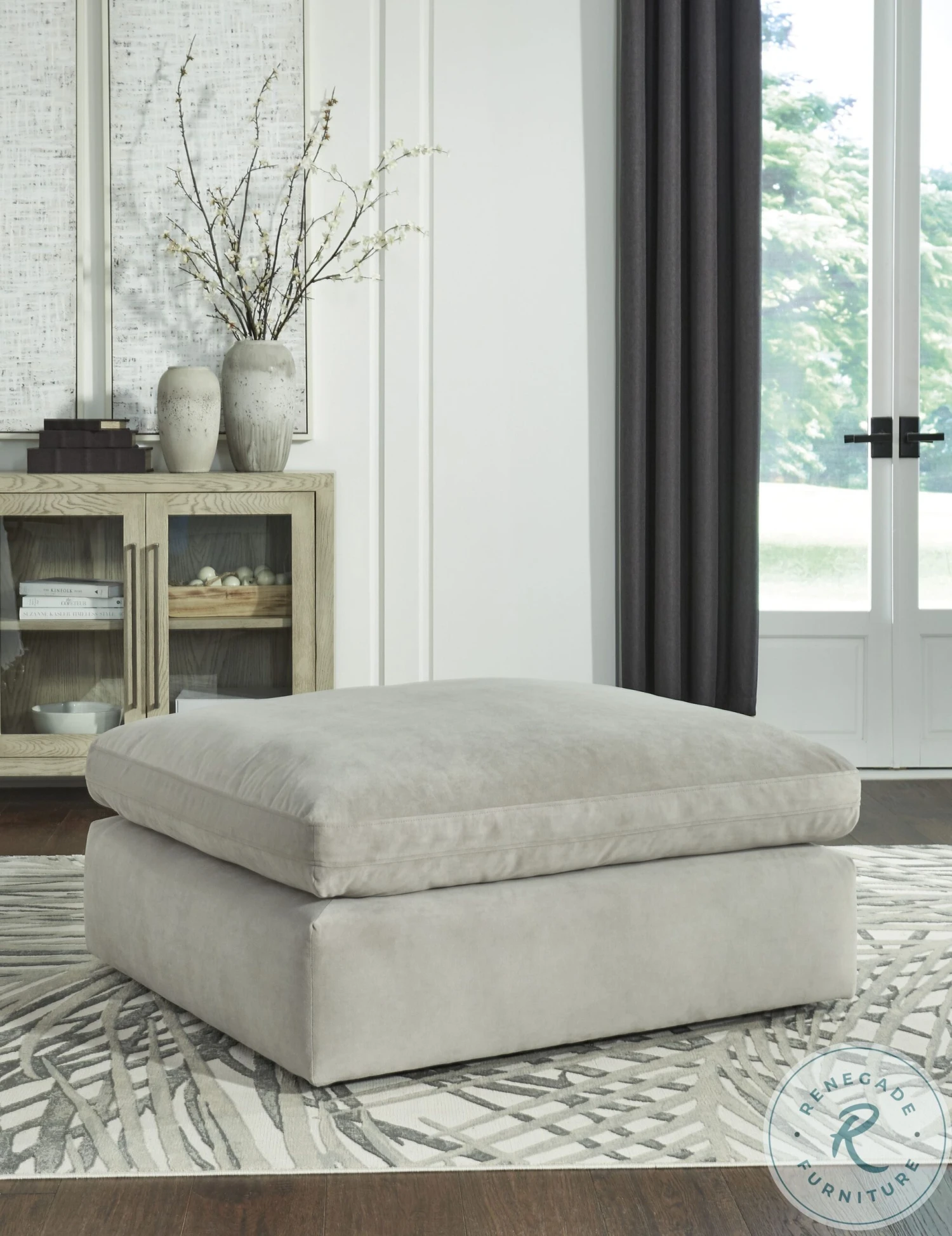 Sophie Grey Oversized Accent Ottoman - Image 5