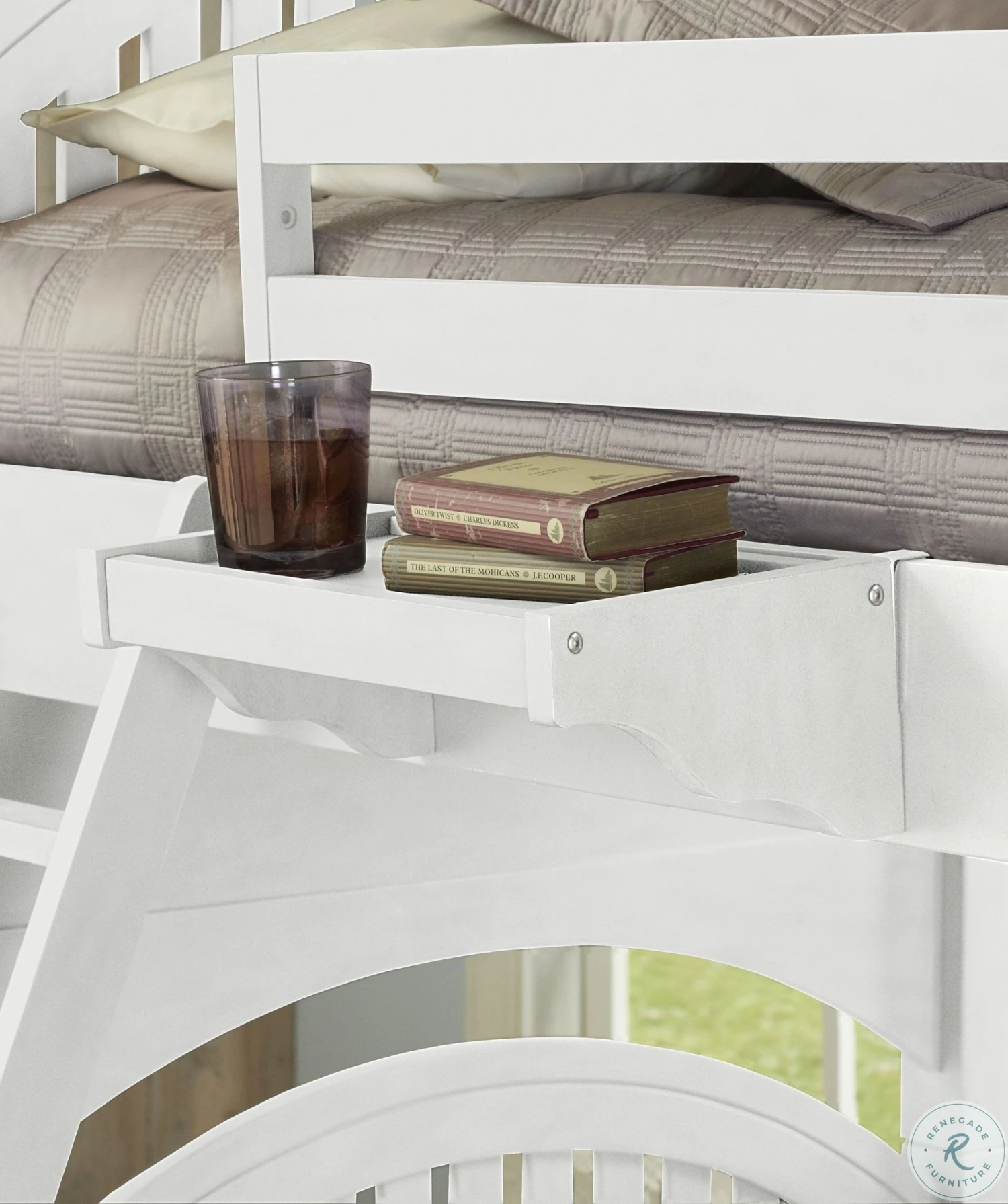 Lake House White Youth Loft Bedroom Set With Desk - Image 6