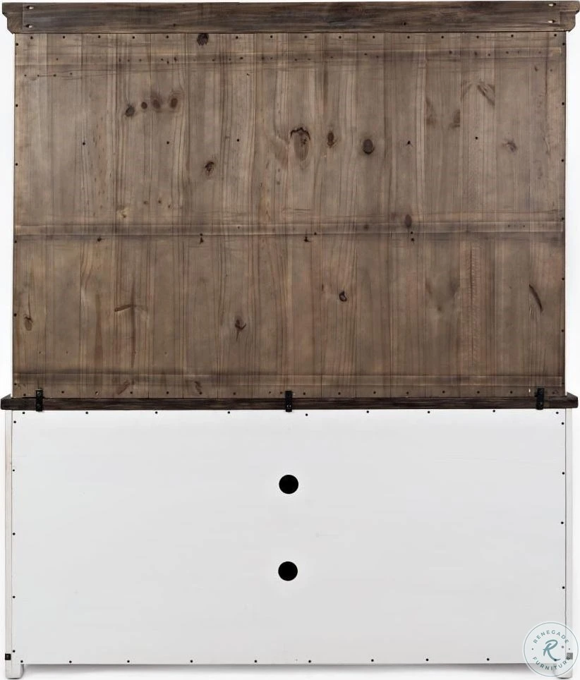 Madison County Vintage White Server With Hutch - Image 5