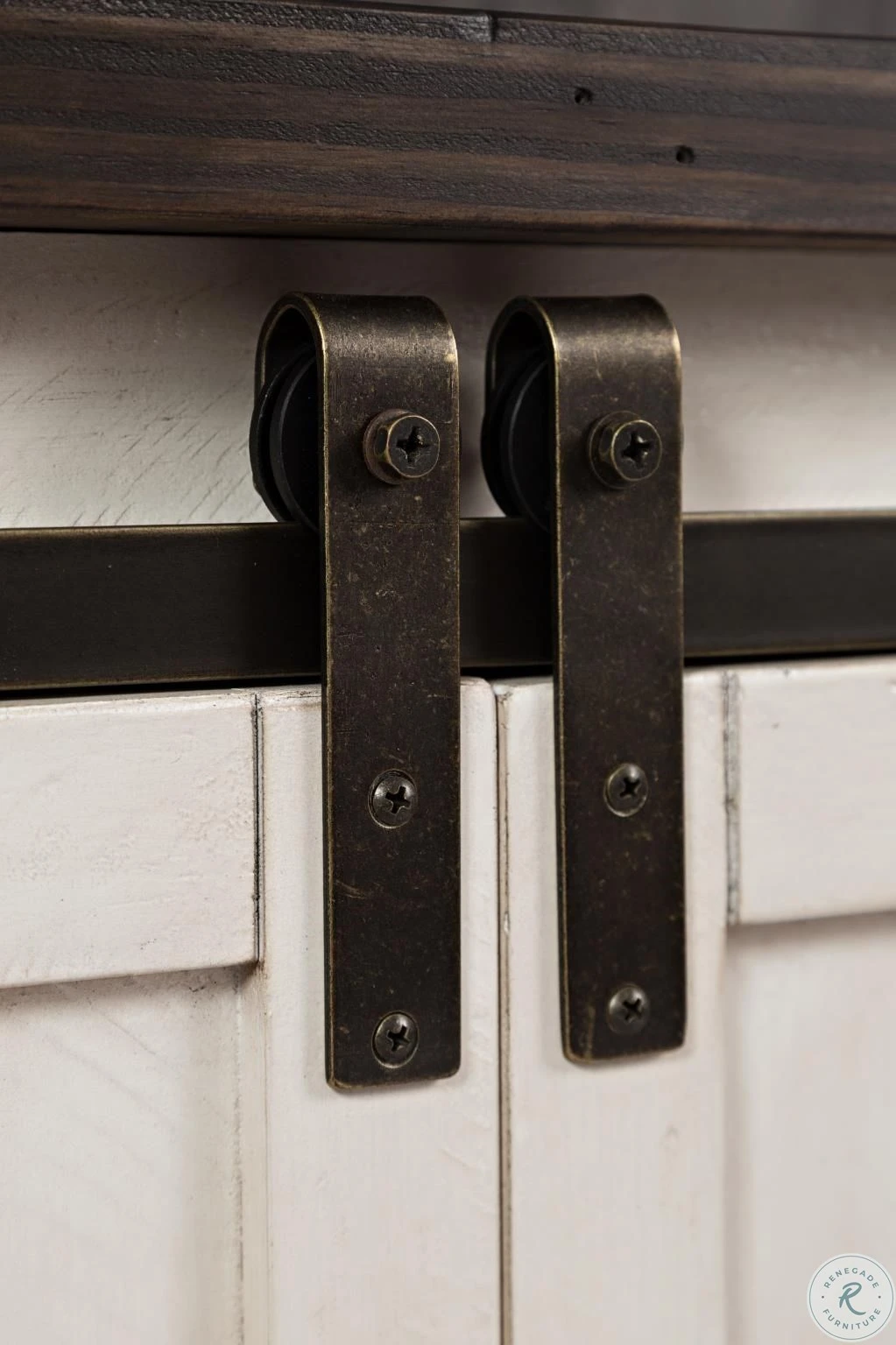 Madison County Vintage White Server With Hutch - Image 8
