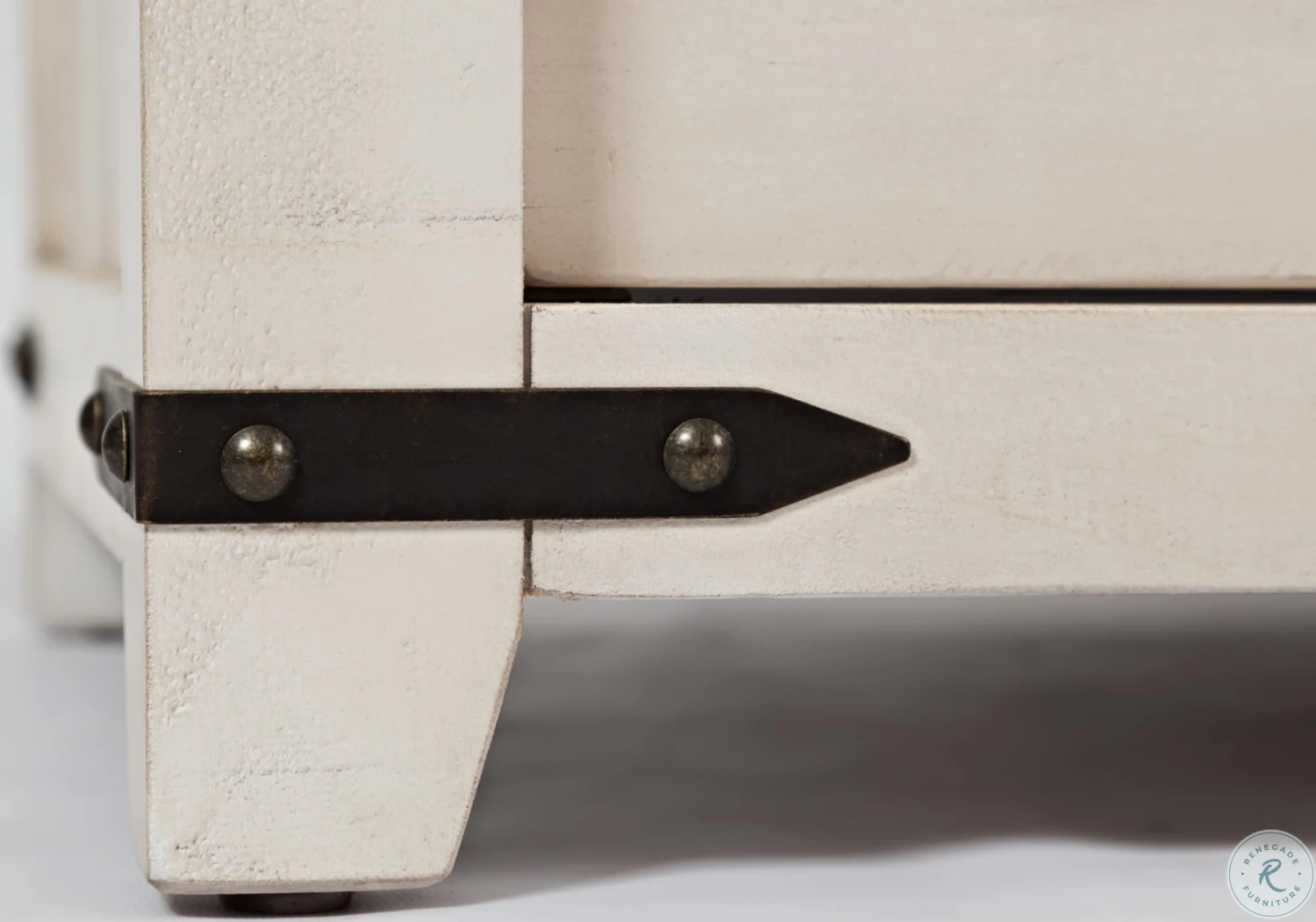 Madison County Vintage White Server With Hutch - Image 10