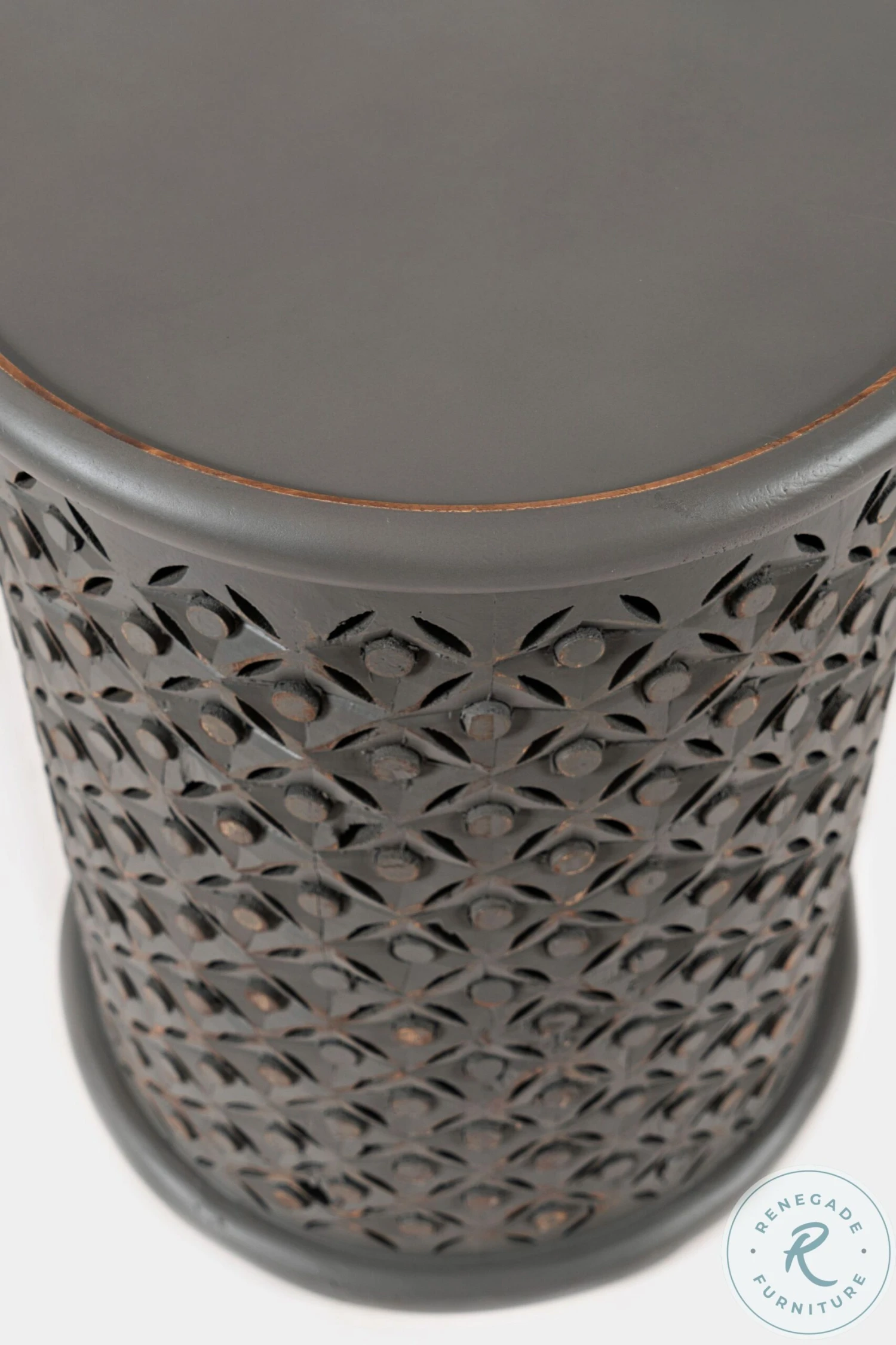 Decker Antique Grey Drum Table - Image 5