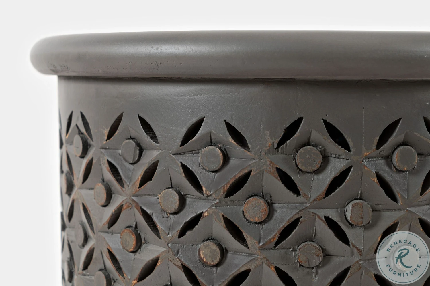 Decker Antique Grey Drum Table - Image 4