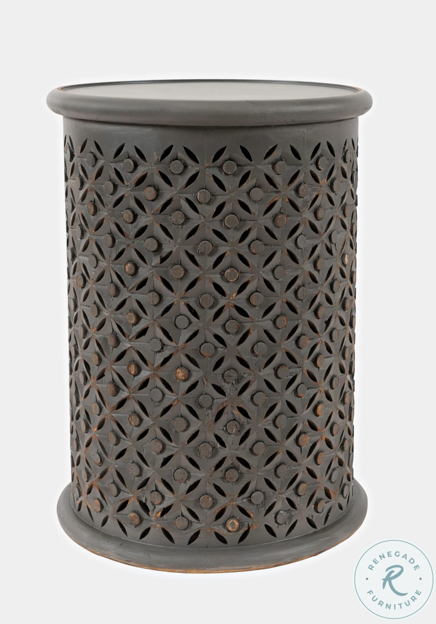 Decker Antique Grey Drum Table