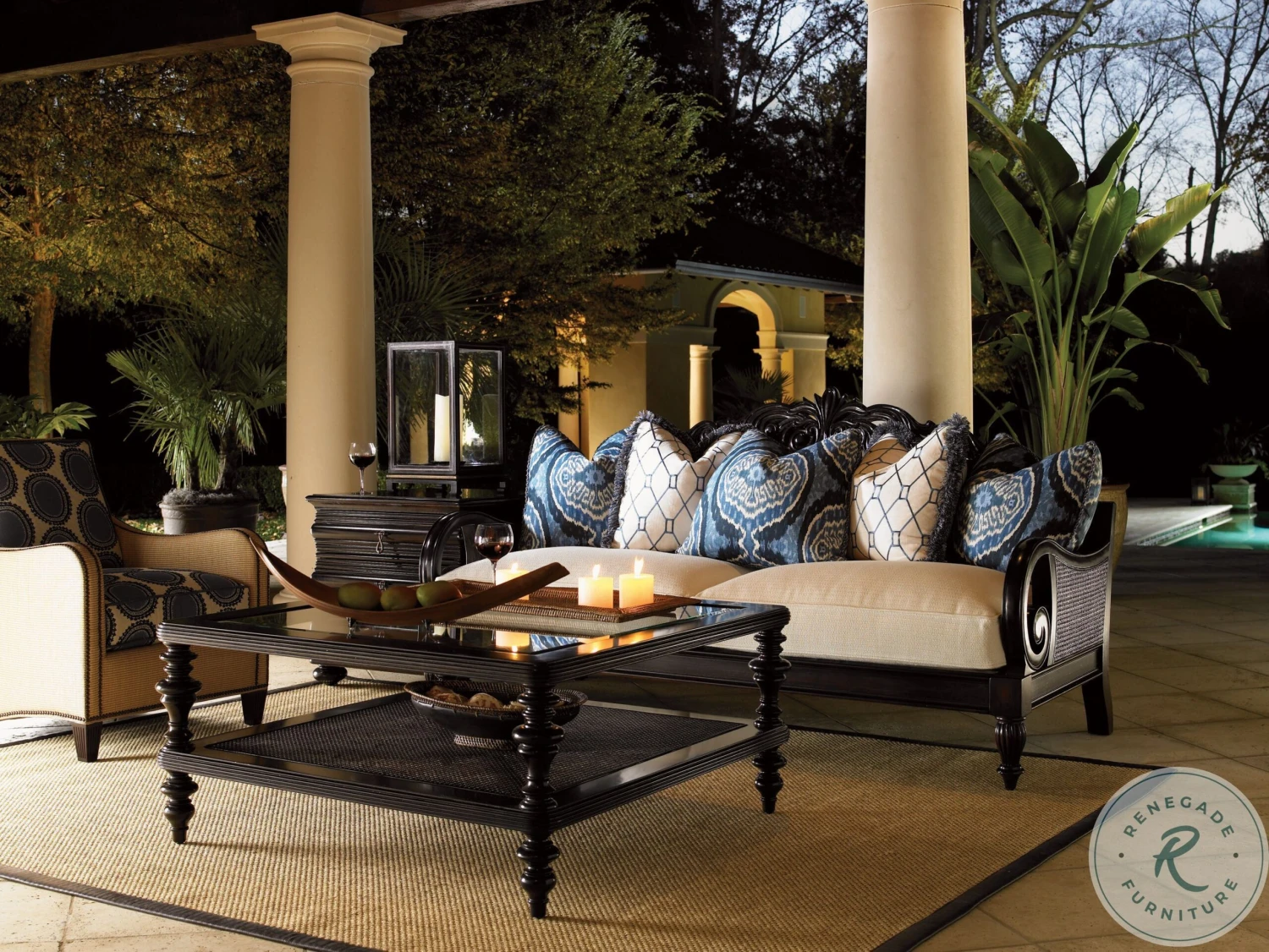 Tommy Bahama Royal Kahala Pacific Campaign Occasional Table Set - Image 5