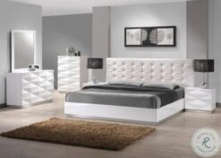 Verona White Lacquer Youth Platform Bedroom Set