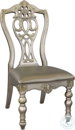 Catalonia Platinum Gold Side Chair Set Of 2