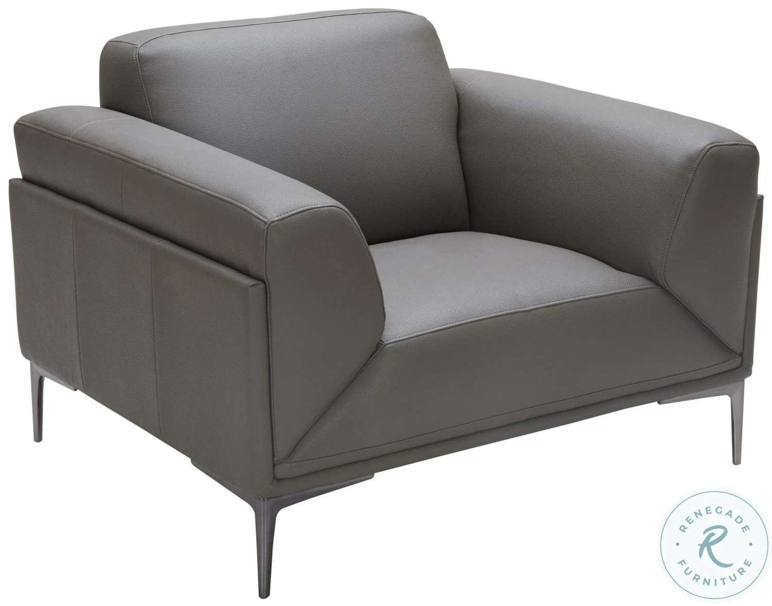 King Gray Leather Living Room Set - Image 6