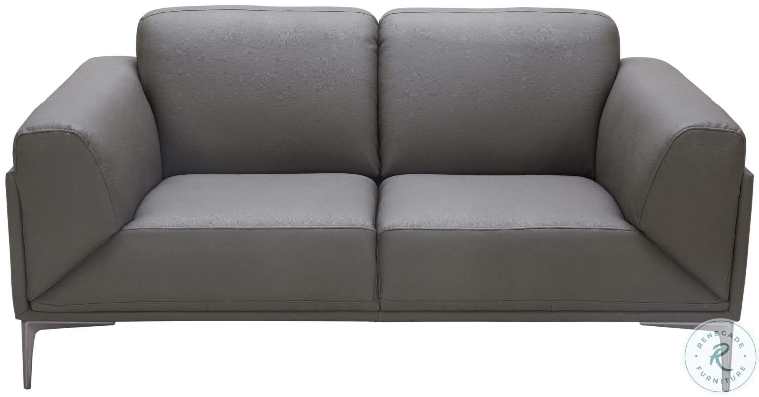 King Gray Leather Living Room Set - Image 5