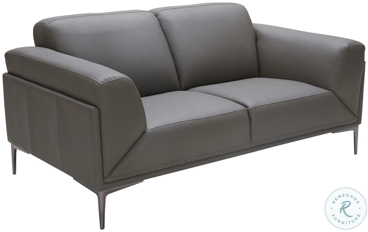 King Gray Leather Living Room Set - Image 4