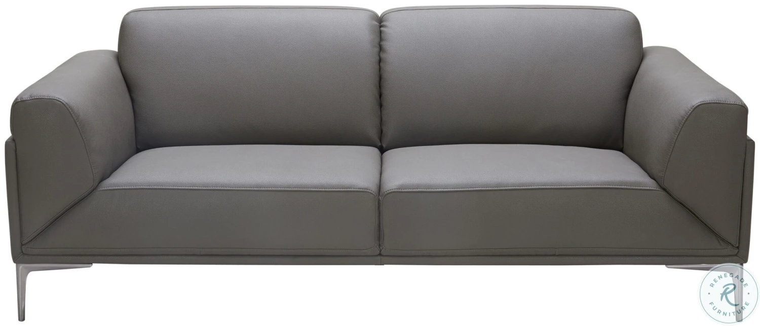 King Gray Leather Living Room Set - Image 3