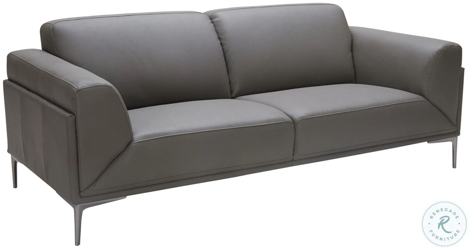 King Gray Leather Living Room Set - Image 2