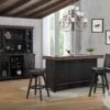 Ashford Black And Rustic 78" Bar Set