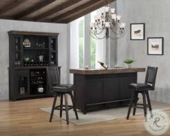 Ashford Black And Rustic 78" Bar Set