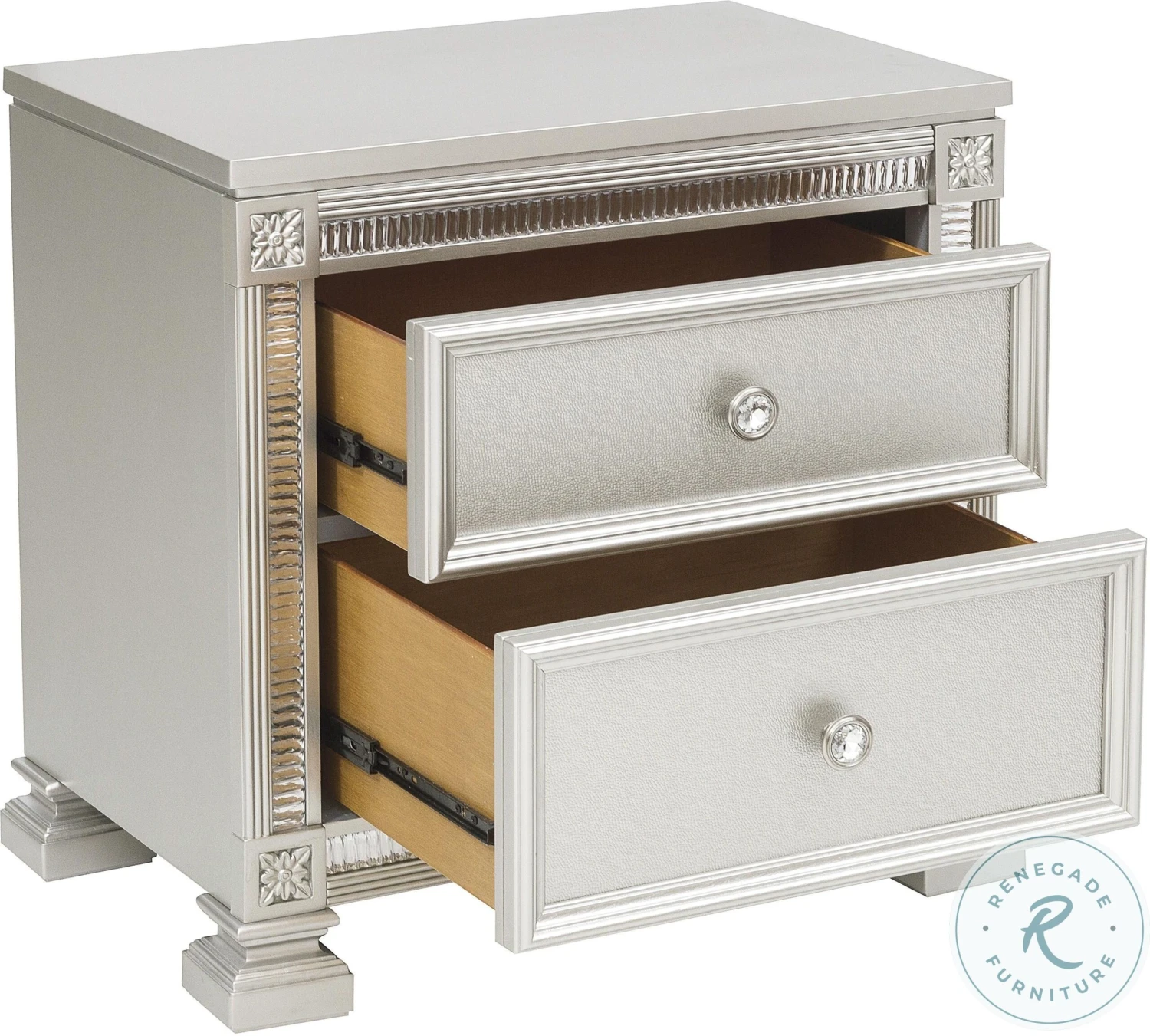Bevelle Silver Nightstand - Image 3