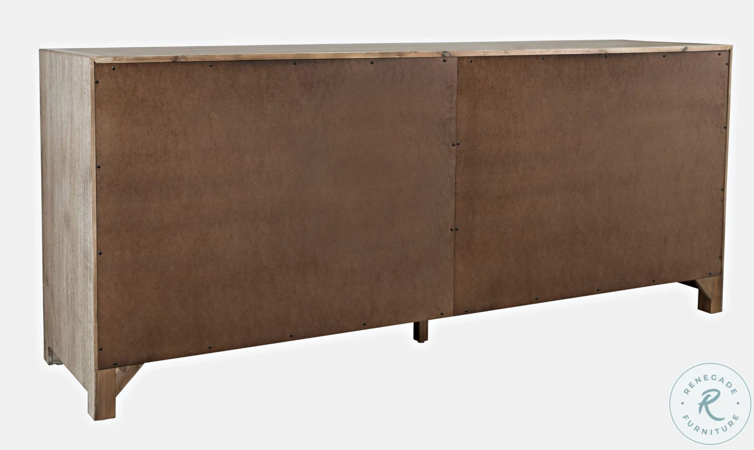 Gramercy Distressed Grey Wash Chevron Four Door 79" Accent Cabinet - Image 5