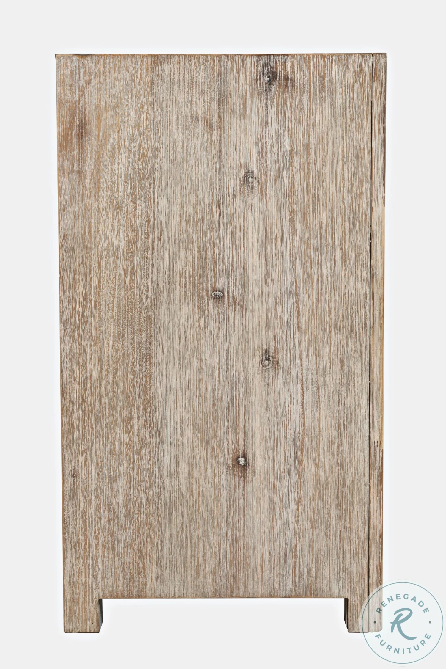 Gramercy Distressed Grey Wash Chevron Four Door 79" Accent Cabinet - Image 4