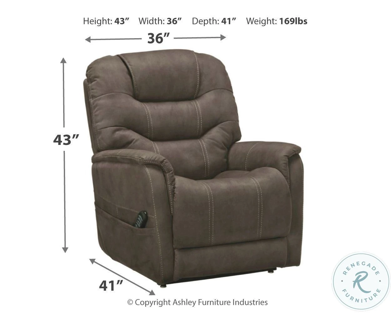 Ballister Espresso Power Lift Recliner - Image 4