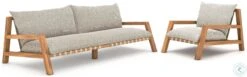 Soren Faye Sand And Natural Teak Outdoor Conversation Set