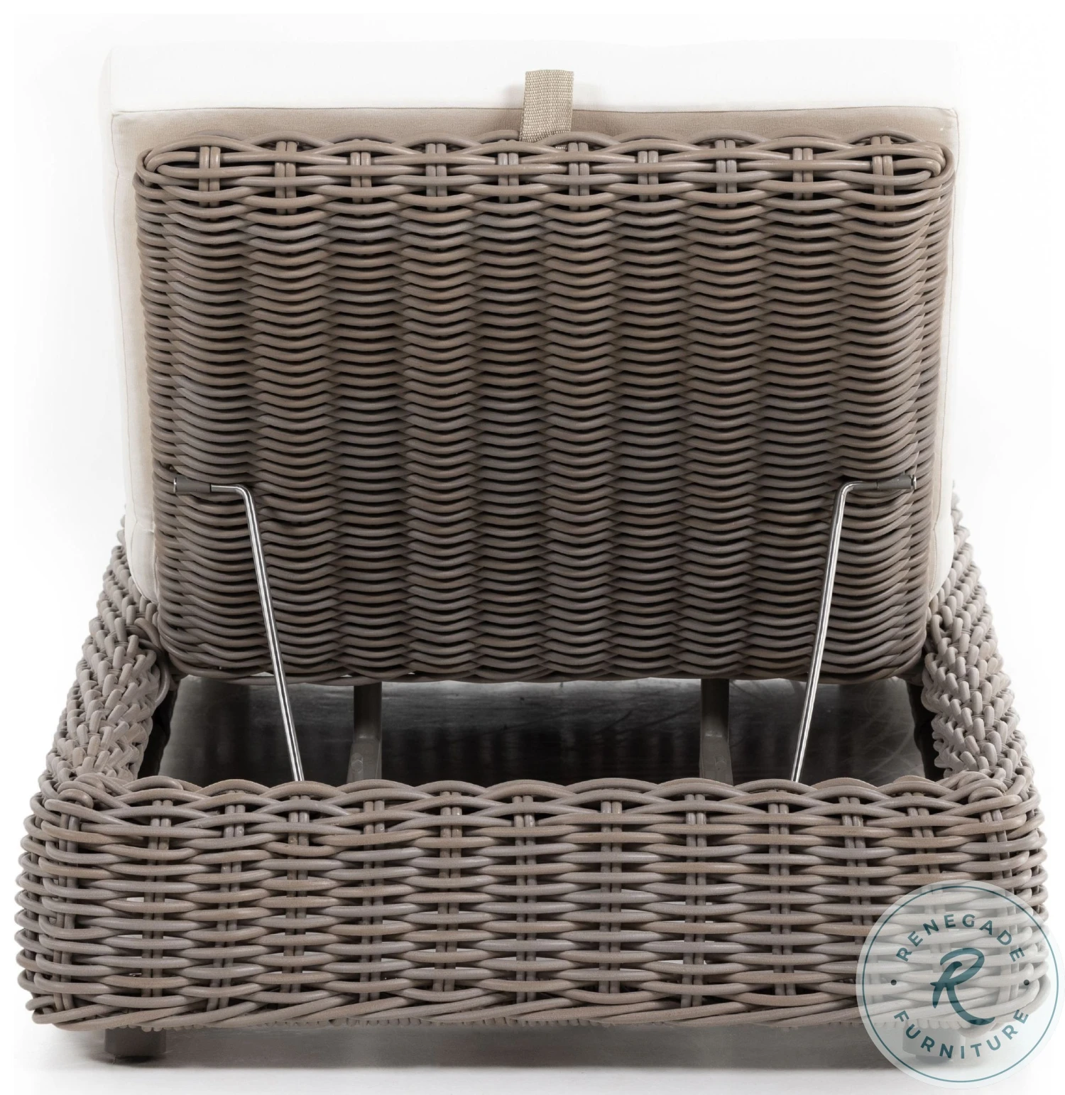 Como Natural Ivory And Natural Woven Outdoor Chaise - Image 5