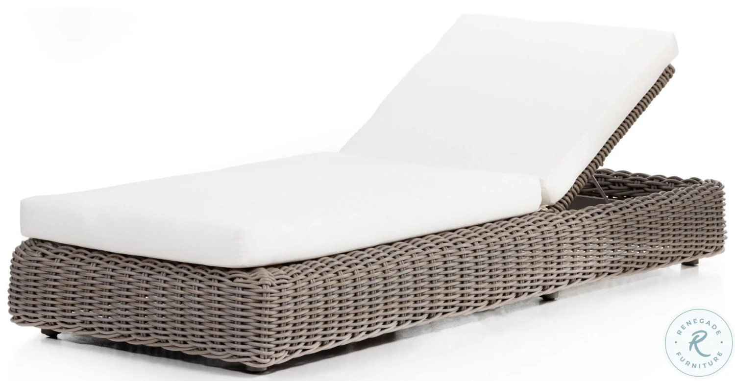 Como Natural Ivory And Natural Woven Outdoor Chaise - Image 2