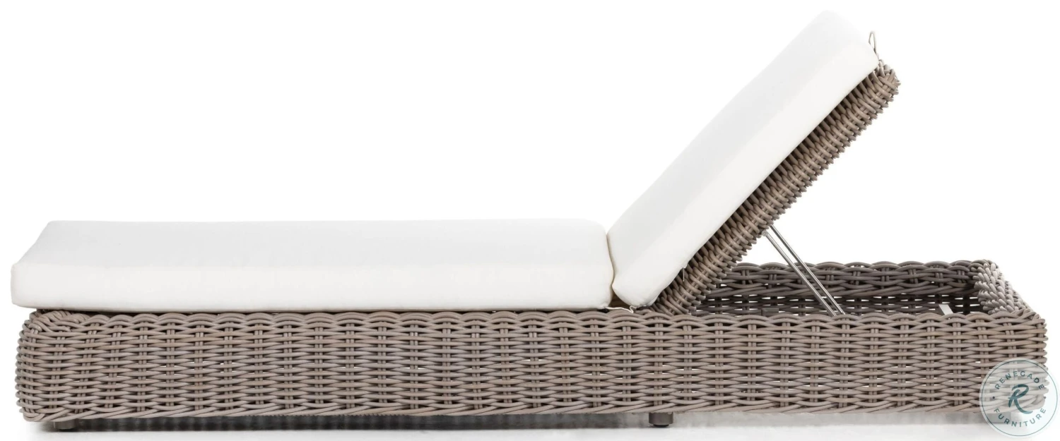 Como Natural Ivory And Natural Woven Outdoor Chaise - Image 4