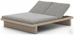 Leroy Faye Ash And Washed Brown Outdoor Double Chaise