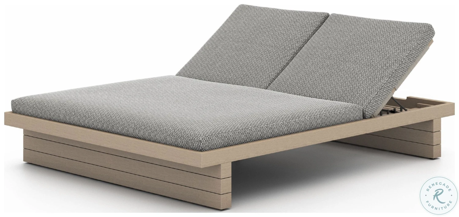 Leroy Faye Ash And Washed Brown Outdoor Double Chaise