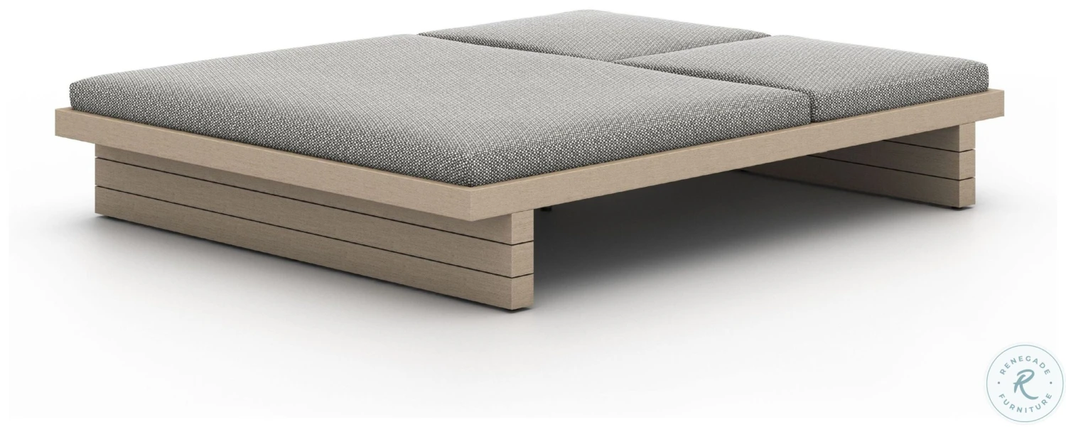 Leroy Faye Ash And Washed Brown Outdoor Double Chaise - Image 2