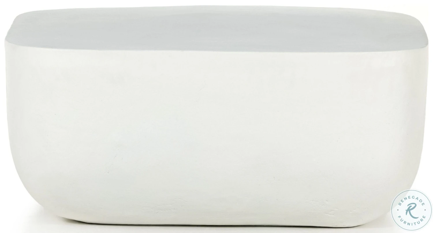 Basil Matte White Cast Aluminum Square Outdoor Occasional Table Set - Image 4