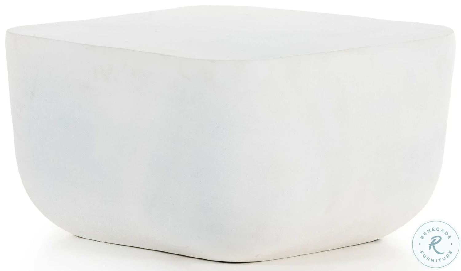 Basil Matte White Cast Aluminum Square Outdoor Occasional Table Set - Image 8