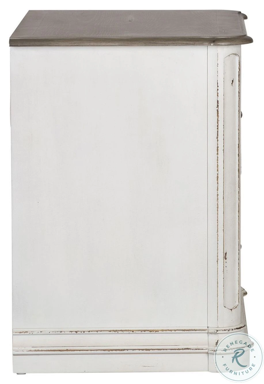 Magnolia Manor Antique White And Weathered Bark Jr Executive Media Lateral File Cabinet - Image 4