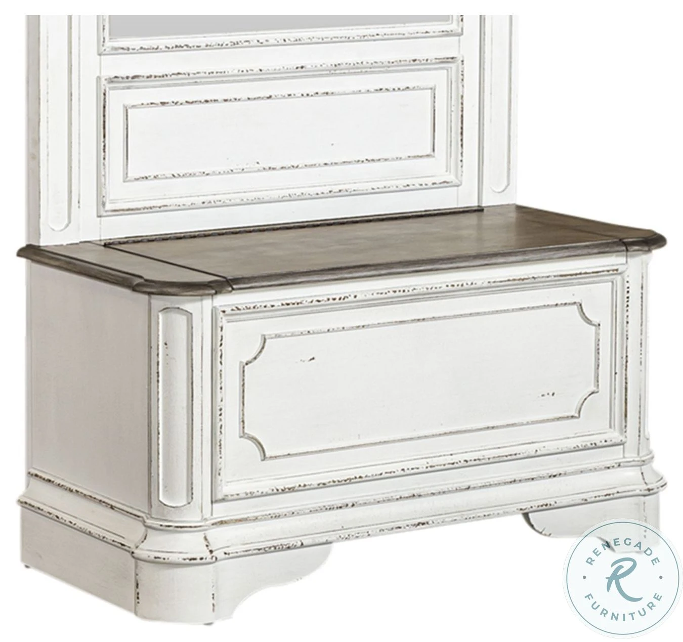 Magnolia Manor Antique White And Weathered Bark Hall Tree - Image 10