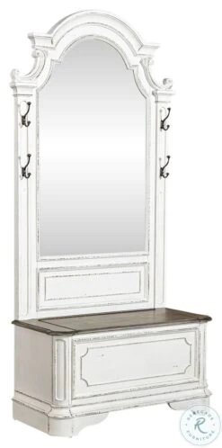 Magnolia Manor Antique White And Weathered Bark Hall Tree