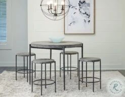 Bedford Park Gray And Black Forged Leg Pub Table Set