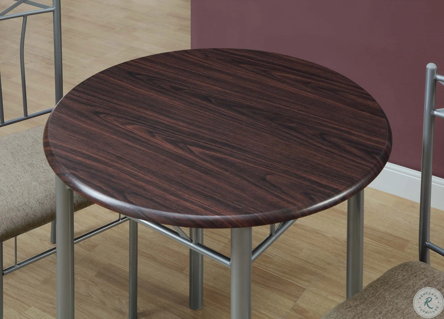 3075 Cappuccino And Silver Metal 3 Piece Bistro Set - Image 3