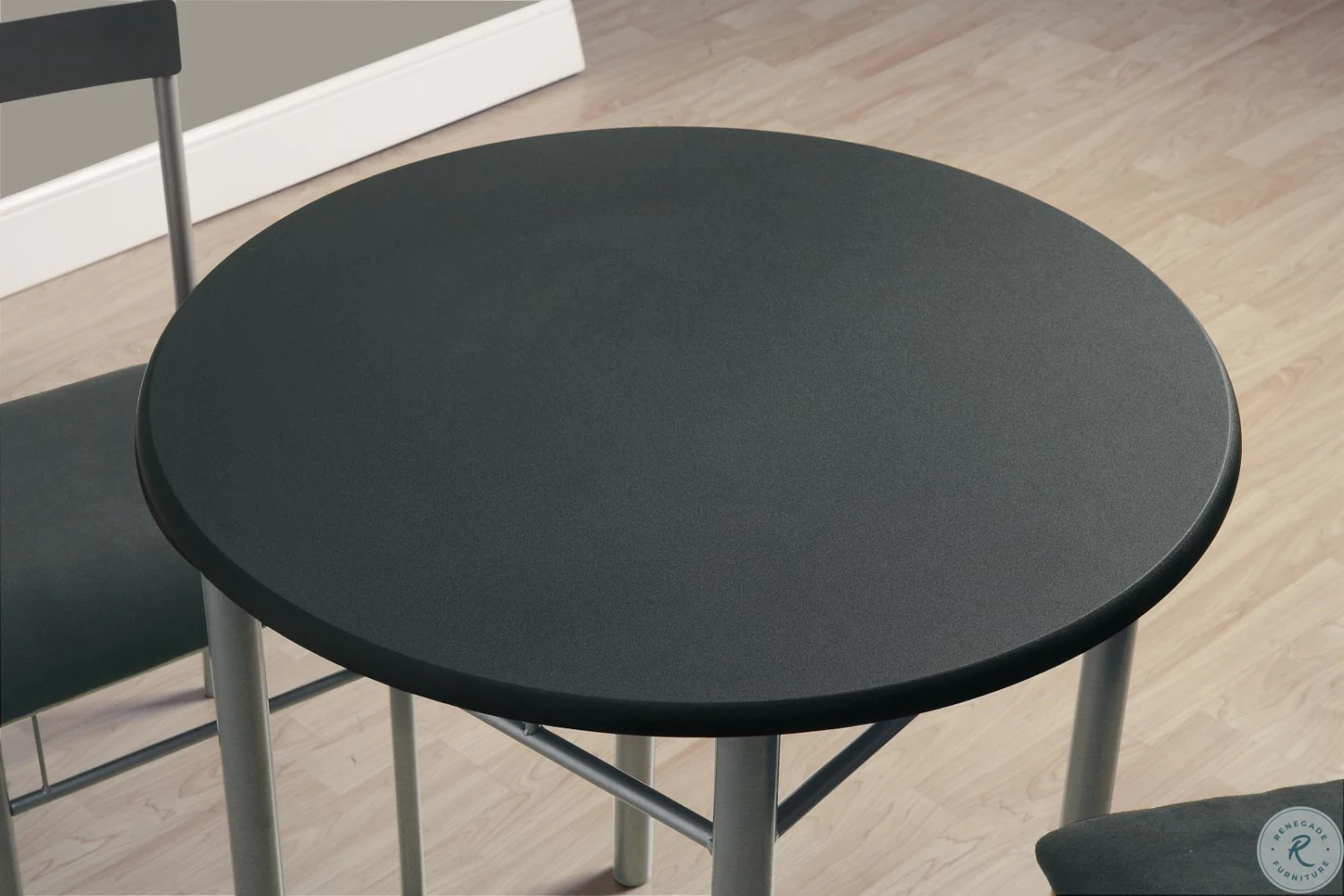 3095 Black And Silver Metal 3 Piece Bistro Set - Image 3