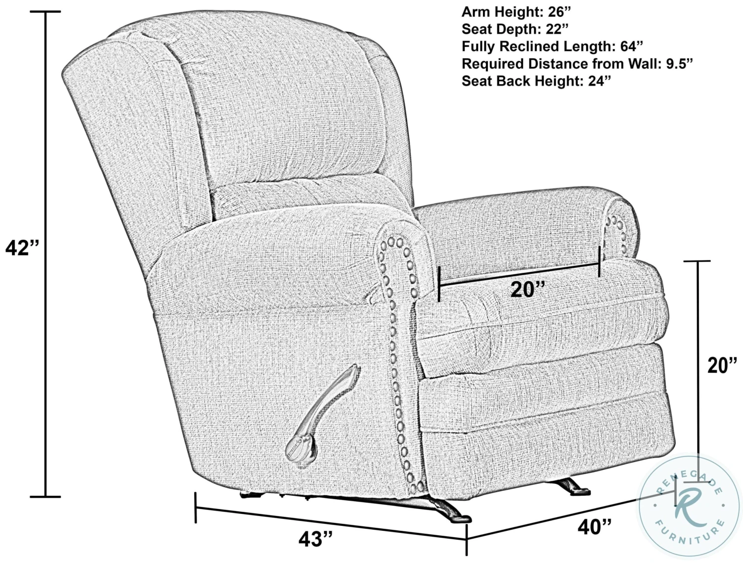 Jackson Singletary Java Rocker Recliner - Image 3