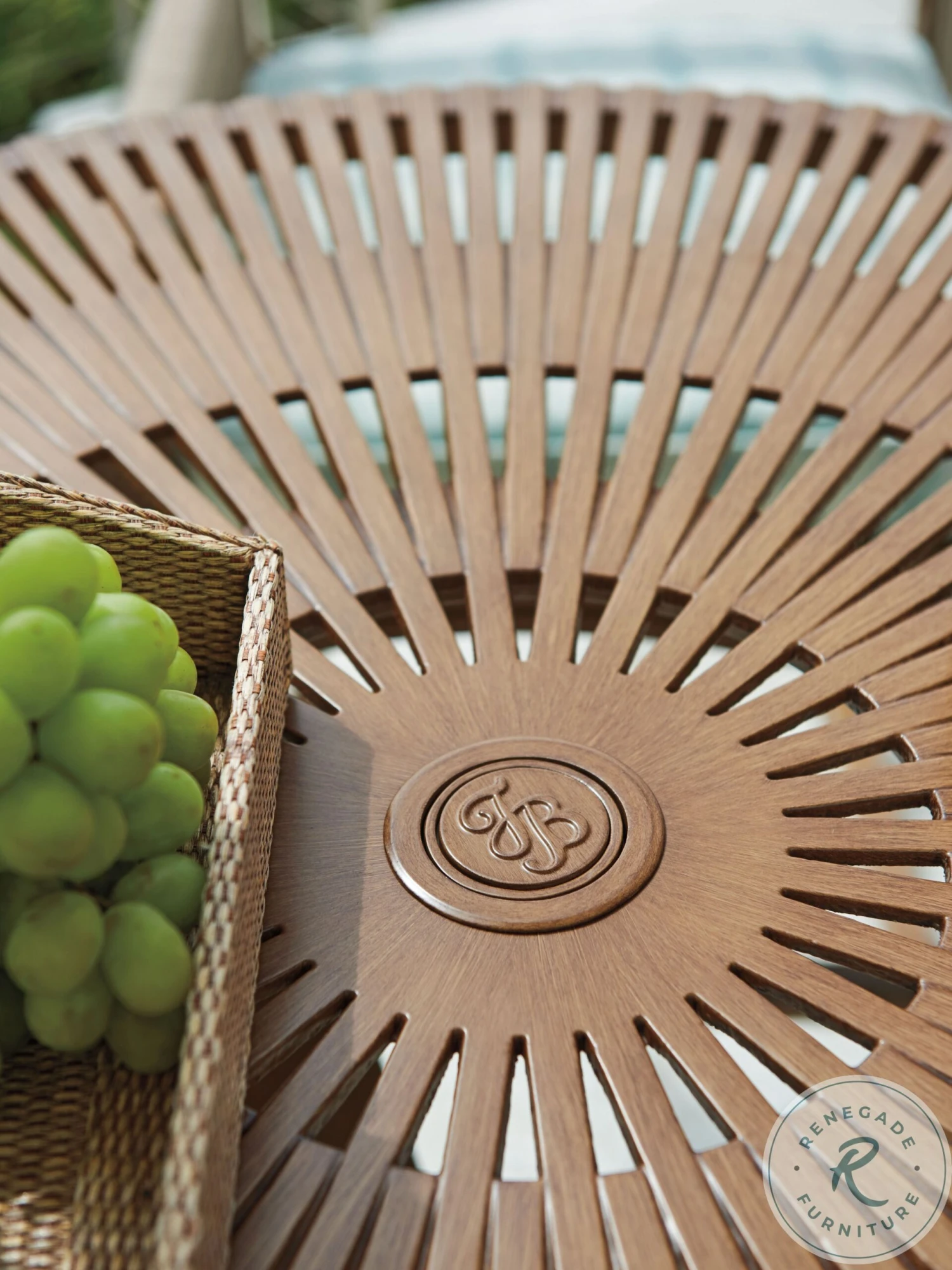 Tommy Bahama St Tropez Golden Brown Teak Outdoor Round Dining Table - Image 5